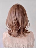 ☆サイドバング薄めバング栗色くせ毛風カールナチュラルカール