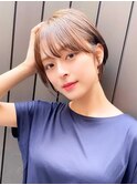 大人ガーリー/ブリーチなしチョコレート×顔周りショート[立川]