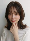 上品な韓国ヘア くびれヘア くびれミディアム