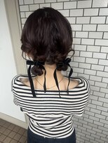 フェリーチェ(Felice)&nbsp;ツインヘア　ベロアリボンアレンジ　ヘアセット　ミディアムヘア