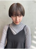 マロンベージュアプリコットカラーオレンジショートボブレイヤー