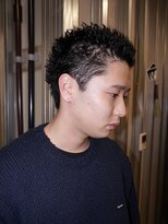 メリケンバーバーショップ トーキョー(MERICAN BARBERSHOP TYO)&nbsp;BURGメンズカットアップバングスパイキーショートスキンフェード