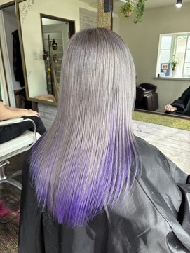 ロール(ROLL) シルバー/ブルーバイオレット/インナーカラー/ブリーチ/