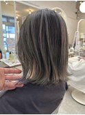 30代40代50代☆小顔くびれボブ/細めハイライト☆アッシュ