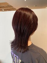 アズールサン 草加西口店(azule-sun)&nbsp;ブリーチなしダブルカラー,レッド,ウルフカット【草加】