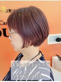 まるっとショートボブ×白髪ぼかしRJナノオイルケアカラー