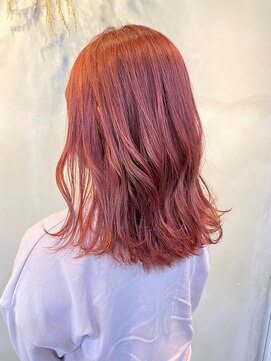 セイル(Sail) コーラルピンク×ミディアムヘアー8.22ハイライトカラー