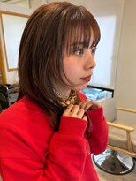 ヌビラ(Nubira)&nbsp;ミディアムヘア顔周りレイヤーカット/オレンジブラウン/西千葉