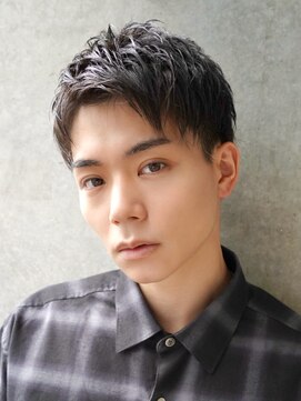 トゥイン 八王子(TWIN) スパイキーショートメンズ短髪ヘア短髪パーマブルーブラック