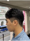 刈り上げアップバングスパイキーショートパーマスパイラルパーマ