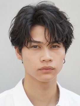 フィフス 渋谷(fifth) 渋谷大人スパイラルパーマメンズカットアップバングショートヘア