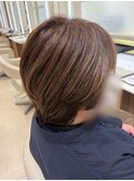 【美シルエット】丸みとシャープのバランスショート　#50代髪型