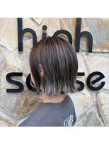 ナチュラルハイセンス 本店(natural high sense)&nbsp;ハイライト×グラデーション 外ハネボブ 似合わせカット/町屋駅
