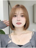 シースルーバング×王道ボブ