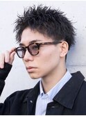 大分スパイキーパーマメンズカットスパイキーショート刈り上げ