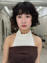 ハニーシブヤ(HONEY shibuya)&nbsp;黒髪ボブパーマ/顔周りレイヤー/ショートボブパーマ