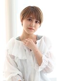 前髪あり大人マッシュショート/30代40代50代/ショコラベージュ