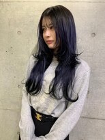 ザ ドット(THE DOT)&nbsp;ツーブロックレイヤー　テールカラー　ブルーカラー