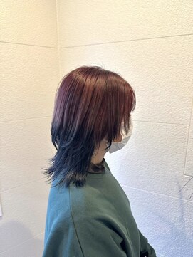 ヴィラ 川西店(Villa) 20代30代韓国風ウルフ小顔カットアッシュグラデーションカラー