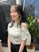 プシュケ(PSYCHE)&nbsp;20代30代40代大人かわいいセクションカラーグレージュ×ブラック