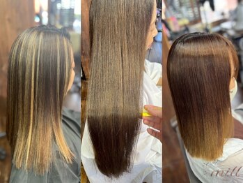 ミル(mill)の写真/二度見されるような艶髪ほしい人集合！！“mill hair”自慢の薬剤を使用した縮毛矯正◇