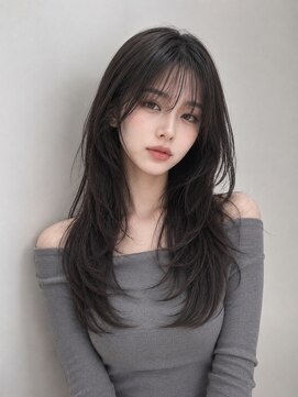 ネオリーブウリ 二子玉川店(Neolive uri) ミディアムヘア暗めカラーデザインカラーフェイスフレーミング