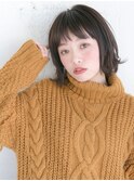 レイヤーボブ　艶ブラウン