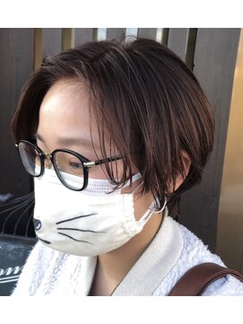 ヘアー ファルル(HAIR FaLuLu) センターパート/ショートボブ/ピンクブラウン