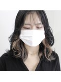 ホワイトアッシュ/フェイスフレーミングカラー韓国風ヘア