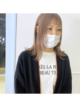 テクライズ 豊橋店(TECHRISE) ミルクベージュとオン眉バング☆