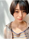 イメチェン/レッドブラウン/大人ミディ/フルバング/ショートボブ