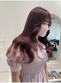 ブリーチなしカラーで韓国風なプラムカラー