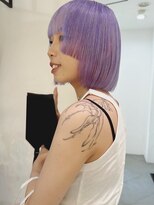 アイヴィー(IVY)&nbsp;ケアブリーチ　ペールパープルカラー　サイドバング　ボブ