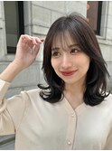 大人可愛い暗髪ミディアムヘア【銀座/有楽町】30代40代50代