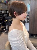 美髪シアーカラーピンクブラウンショート