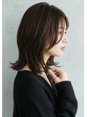 30代40代50代髪質改善酸性ストレート外ハネミディアムレイヤー
