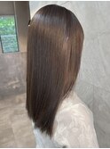 【髪質改善ストレート】透明感ブラウン×艶セミロング