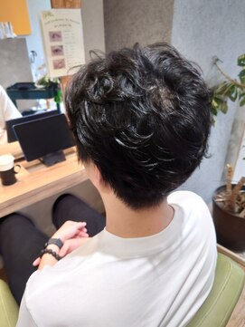 ブロッサム 東中野店 簡単セット◎メンズパーマニュアンスパーマ黒髪マッシュ