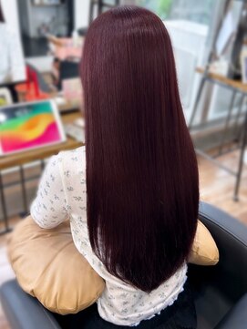 アリスバイアフロート 自由が丘(ALICe by AFLOAT) 〇ブリーチなし ピンクラベンダー ダブルカラー 赤髪