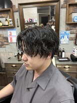 アールズ ヘア(R's hair)&nbsp;MEN’S HAIR/ブルーブラック/フェザーパーマ/ 印西　印西市