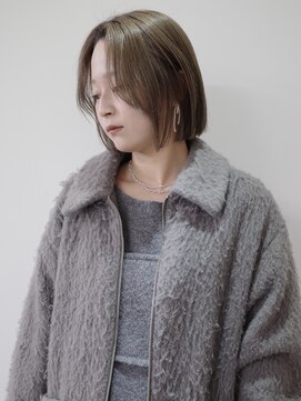 ニコフクオカヘアーメイク(NIKO Fukuoka Hair Make) [NIKO]ハイトーンボブ/ベージュカラー/グレージュ