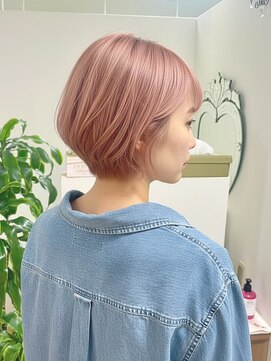 アビエクレール 河内花園(abije claire) ピンクベージュ×ショートボブ【河内花園駅】