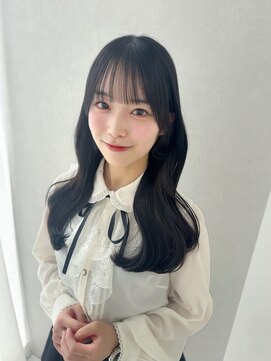 カシュカシュ 表参道(cache cache) 透明感ブルーブラック髪質改善カラーロングアイドル前髪