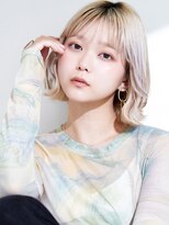 ラフィス ヘアー リノ 三宮店(La fith hair lino) 【La fith】ホワイトブロンド×外ハネボブ×ケアブリーチ