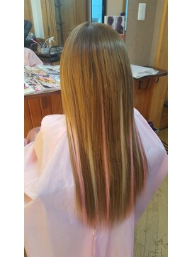 エクステンション クーチャー(Extention Cu'cha) エクステ120g ピンクホワイトメッシュo(^-^)o