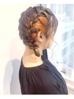 ヘッツ 仙台駅前店(HETTU)&nbsp;#LEMO #オレンジベージュ #インナーカラー #編み込みアレンジ