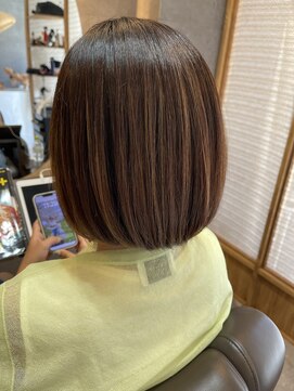 ロエ 平尾山荘(loe) 【次世代縮毛矯正】×ハイライトボブ