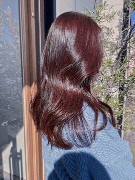 アヴァンセ サニー美容室 セミロング/ピンクブラウン/カシスカラー/ブリーチなし