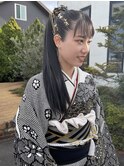 成人式ヘア　ロングポニー　MIZUNO