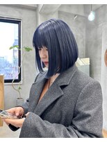 パツッとボブ ブルーカラー ブルーブラック